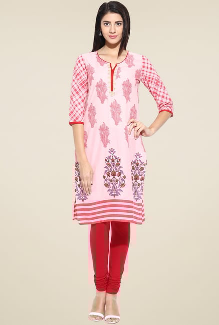 Evam Pink Straight Long Kurta Evam Pink Straight Long Kurta