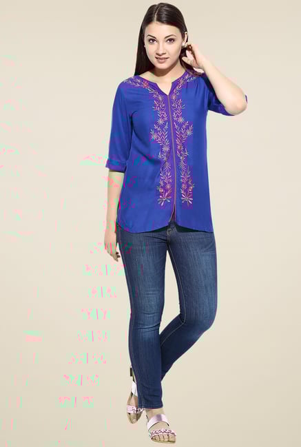 Avaana Blue Short Kurta Avaana Blue Short Kurta
