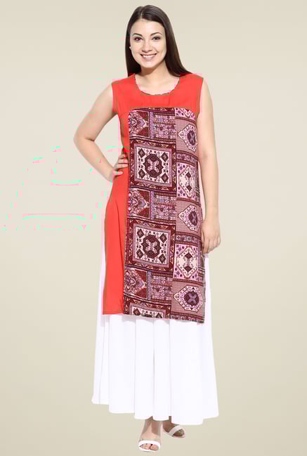 Avaana Coral Rayon Long Kurta Avaana Coral Rayon Long Kurta
