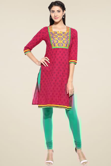Evam Pink Cotton Long Kurta Evam Pink Cotton Long Kurta