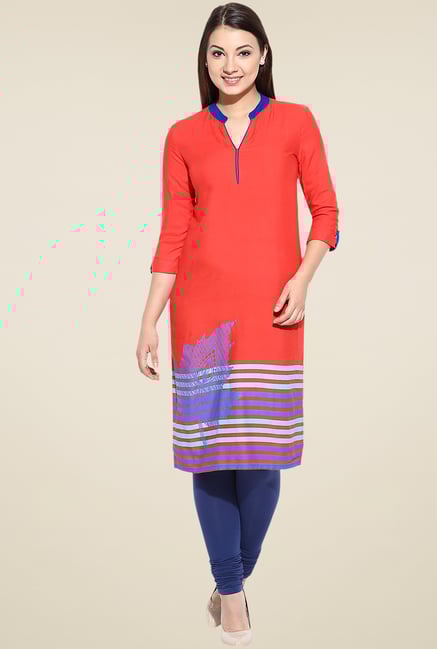 Avaana Orange 3/4th Sleeves Kurta Avaana Orange 3/4th Sleeves Kurta