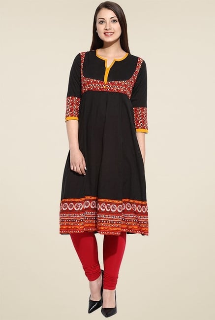 Evam Black Printed Anarkali Kurta Evam Black Printed Anarkali Kurta