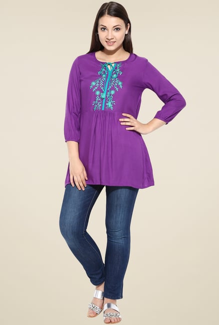 Avaana Purple Short Kurta Avaana Purple Short Kurta