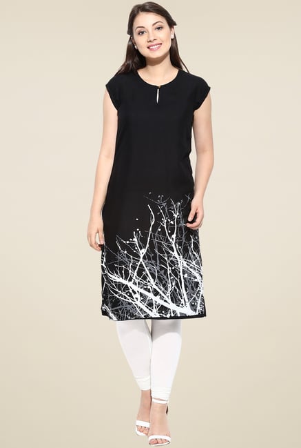 Avaana Black Straight Long Kurta Avaana Black Straight Long Kurta