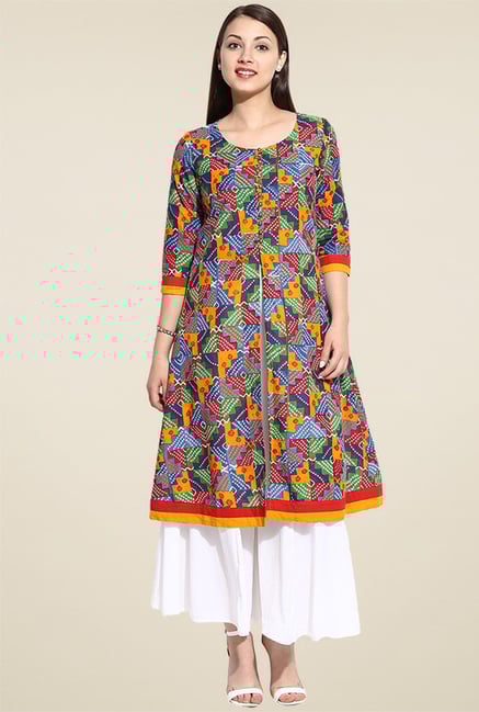 Evam Blue Anarkali Long Kurta Evam Blue Anarkali Long Kurta