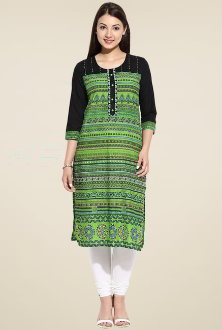 Avaana Green Printed Kurta Avaana Green Printed Kurta