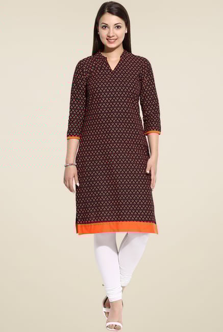 Evam Black 3/4th Sleeves Kurta Evam Black 3/4th Sleeves Kurta