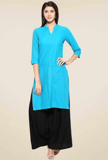 Evam Aqua Cotton Long Kurta Evam Aqua Cotton Long Kurta