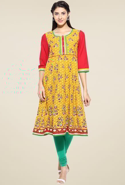 Evam Yellow Cotton Long Kurta Evam Yellow Cotton Long Kurta