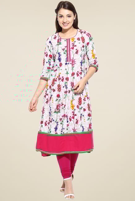 Avaana Fuchsia Printed Anarkali Kurta Avaana Fuchsia Printed Anarkali Kurta