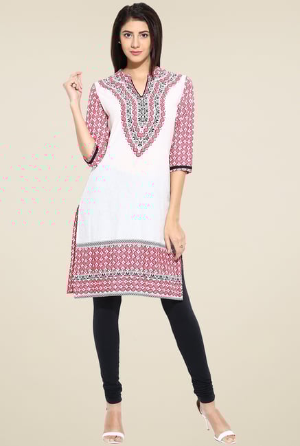 Evam Pink Regular Fit Cotton Kurta Evam Pink Regular Fit Cotton Kurta