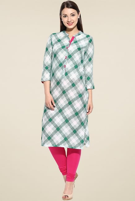 Evam Green Mandarin Collar Kurta Evam Green Mandarin Collar Kurta