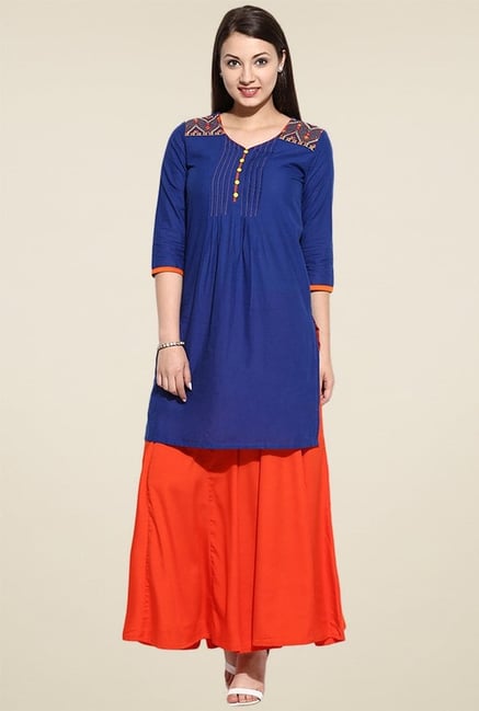 Avaana Blue Long Kurta Avaana Blue Long Kurta