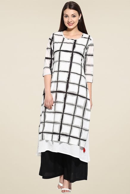 Evam Black Flaired Long Kurta Evam Black Flaired Long Kurta