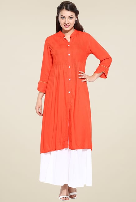Avaana Orange Approved Long Kurta Avaana Orange Approved Long Kurta