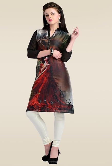 Zola Black Synthetic Kurti Zola Black Synthetic Kurti