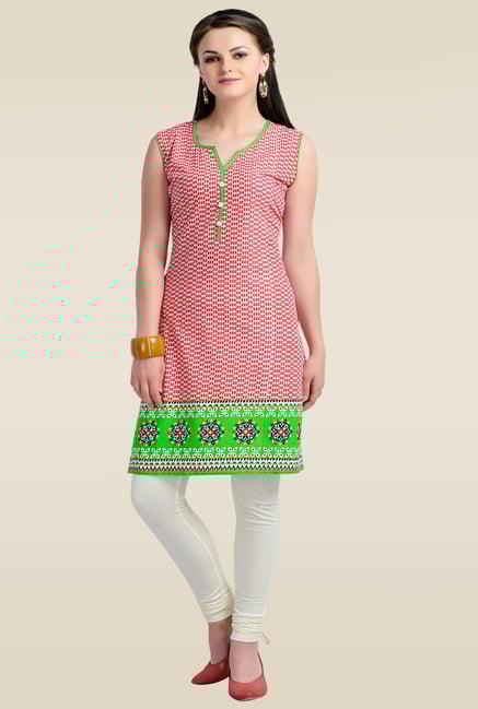 Zola Pink Sleeveless Printed Kurti Zola Pink Sleeveless Printed Kurti