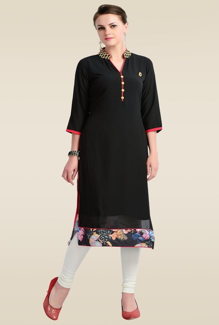 Zola Black 3/4th Sleeves Kurti Zola Black 3/4th Sleeves Kurti