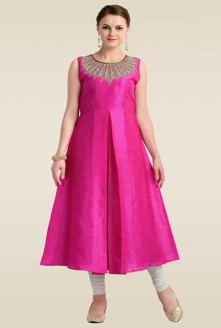 Zola Pink Synthetic Kurti Zola Pink Synthetic Kurti