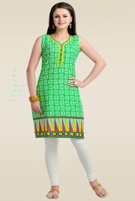 Zola Green Sleeveless Kurti Zola Green Sleeveless Kurti