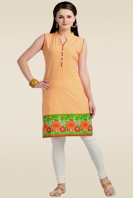 Zola Orange Printed Kurti Zola Orange Printed Kurti