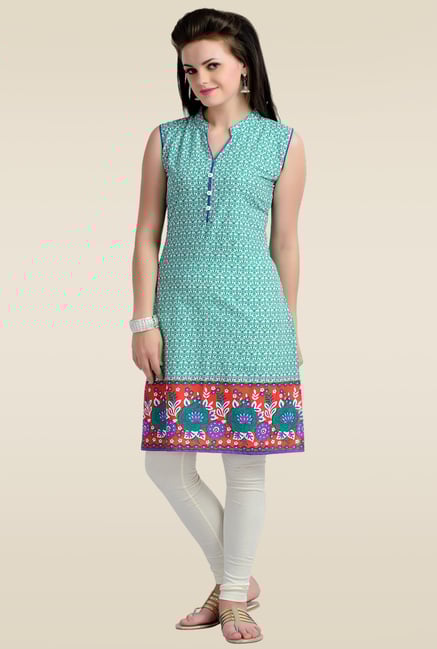 Zola Sea Green Printed Kurti Zola Sea Green Printed Kurti