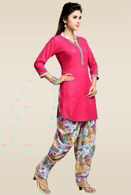 Zola Pink Kurta with Multicolor Patiyala Zola Pink Kurta with Multicolor Patiyala