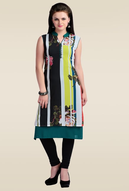 Zola Sea Green Floral Printed Kurti Zola Sea Green Floral Printed Kurti