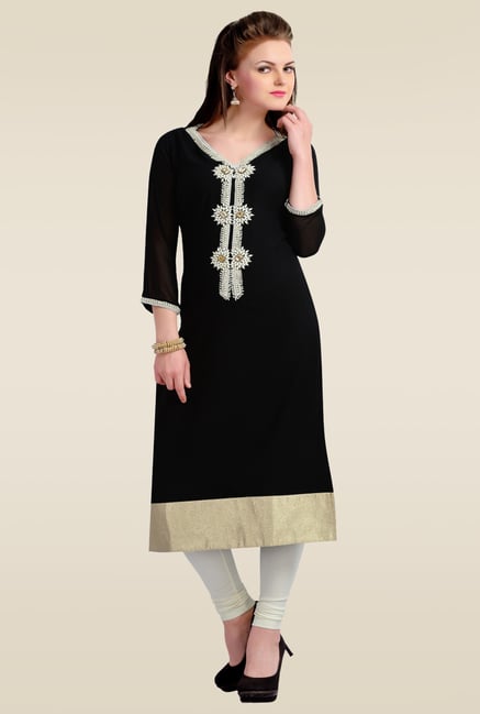 Zola Black 3/4th Sleeves Printed Kurti Zola Black 3/4th Sleeves Printed Kurti