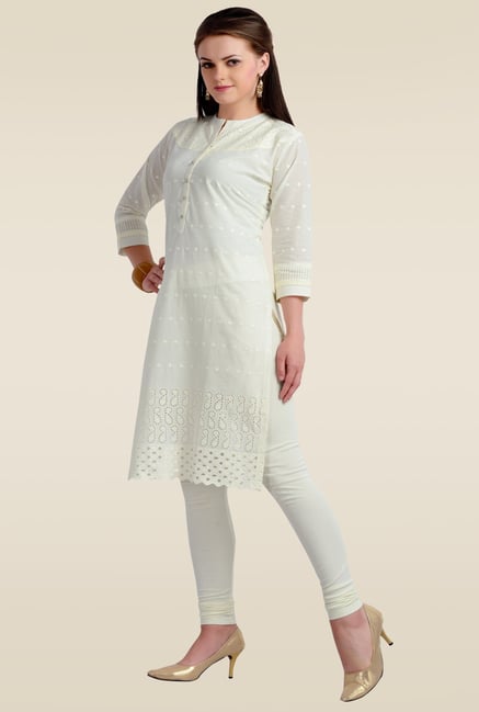 Zola Off-white Embroidered Kurti Zola Off-white Embroidered Kurti