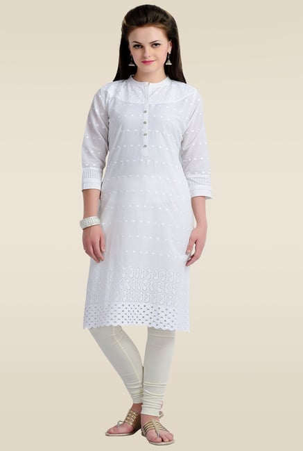 Zola White Embroidered Kurti Zola White Embroidered Kurti