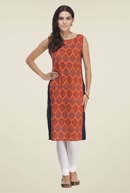Rigo Orange Printed Kurta Rigo Orange Printed Kurta