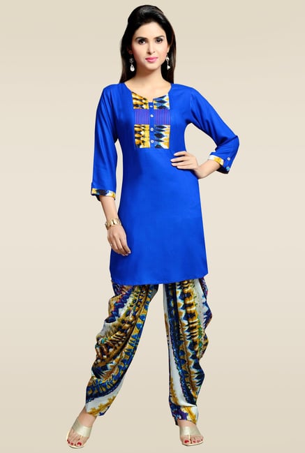 Zola Royal Blue Kurta with Patiyala Zola Royal Blue Kurta with Patiyala
