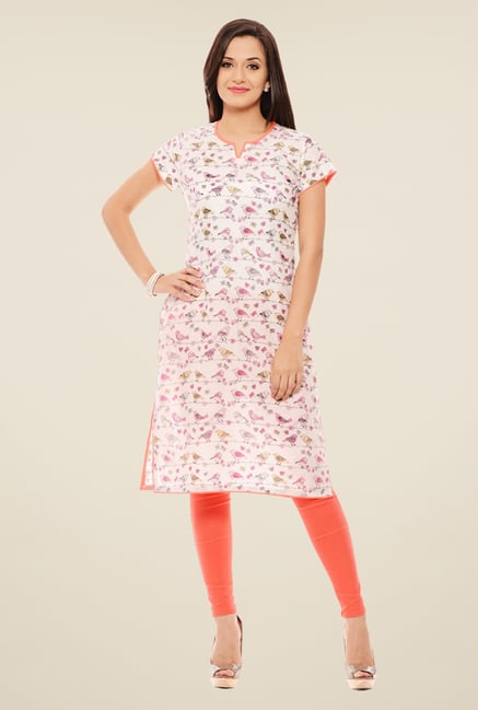 Rigo Off White Printed Kurti Rigo Off White Printed Kurti