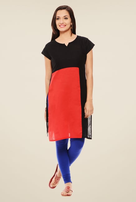 Rigo Black & Red Solid Kurti Rigo Black & Red Solid Kurti