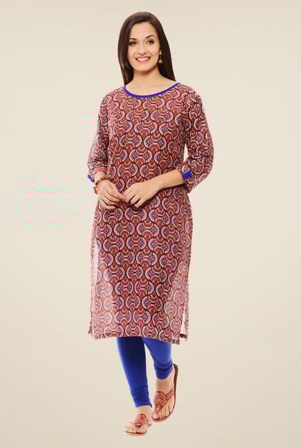 Rigo Red & Blue Printed Kurta Rigo Red & Blue Printed Kurta