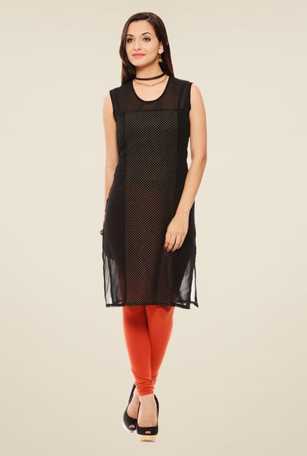 Rigo Black Polka Dots Kurti Rigo Black Polka Dots Kurti