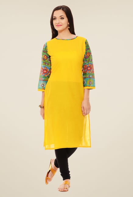 Rigo Yellow Solid Kurta Rigo Yellow Solid Kurta