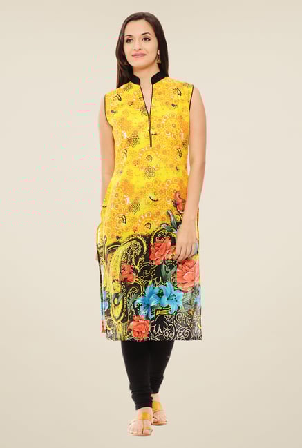 Rigo Yellow Printed Kurta Rigo Yellow Printed Kurta