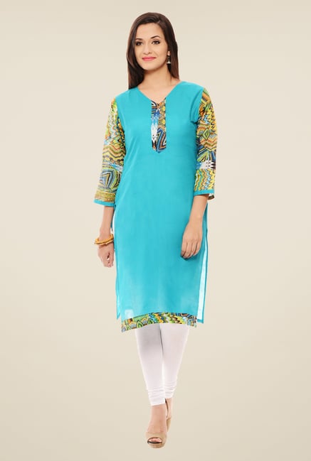 Rigo Turquoise Solid Kurti Rigo Turquoise Solid Kurti