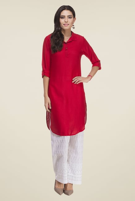 Rigo Red Solid Kurti Rigo Red Solid Kurti