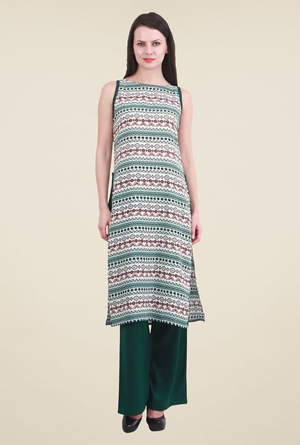 Meee Green Printed Kurta Meee Green Printed Kurta