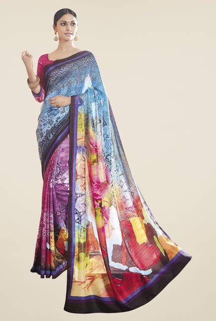 Triveni Multicolor Printed Art Silk Saree Triveni Multicolor Printed Art Silk Saree