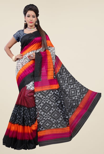 Triveni Multicolor Printed Bhagalpuri Silk Saree Triveni Multicolor Printed Bhagalpuri Silk Saree