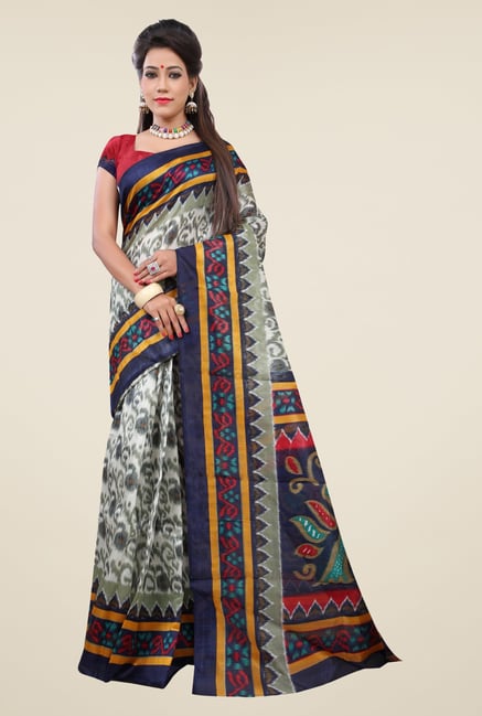 Triveni Multicolor Printed Bhagalpuri Silk Saree Triveni Multicolor Printed Bhagalpuri Silk Saree