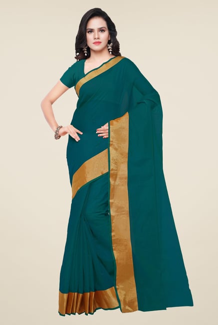Triveni Teal Art Silk Saree Triveni Teal Art Silk Saree