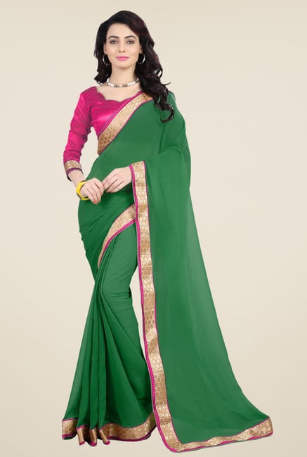 Triveni Green Faux Georgette Saree Triveni Green Faux Georgette Saree