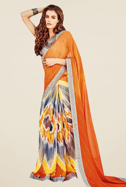 Triveni Multicolor Printed Faux Georgette Saree Triveni Multicolor Printed Faux Georgette Saree