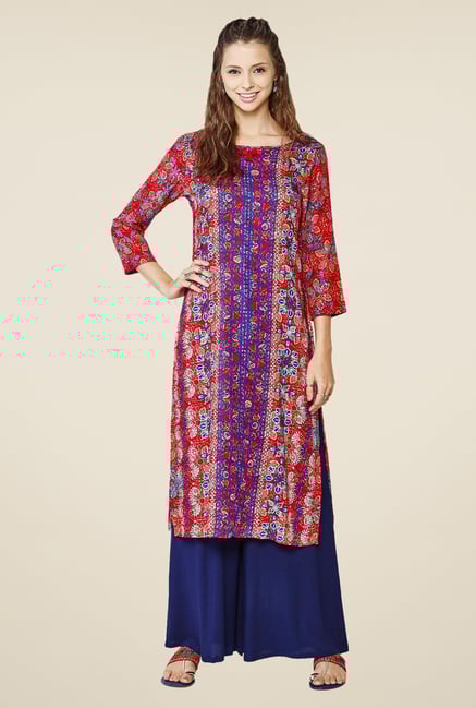 Global Desi Multicolor Printed Kurta Global Desi Multicolor Printed Kurta