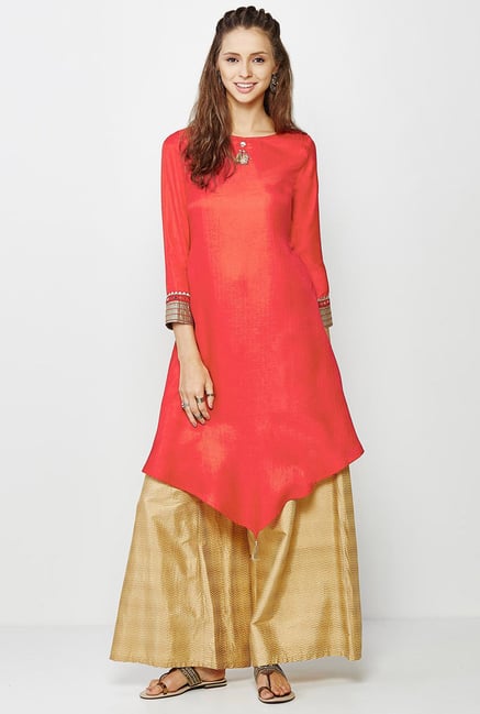 Global Desi Coral Textured Kurti Global Desi Coral Textured Kurti